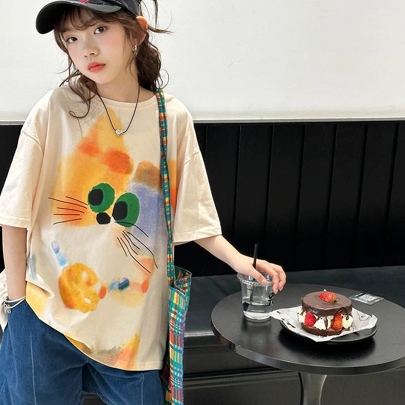 ビッグアイズねこちゃん🐱ゆるTシャツ