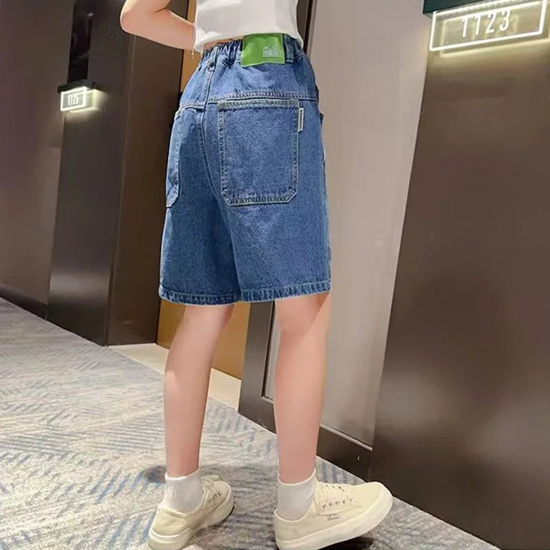 楽ちん♪ハーフデニム 膝丈パンツ👖✨