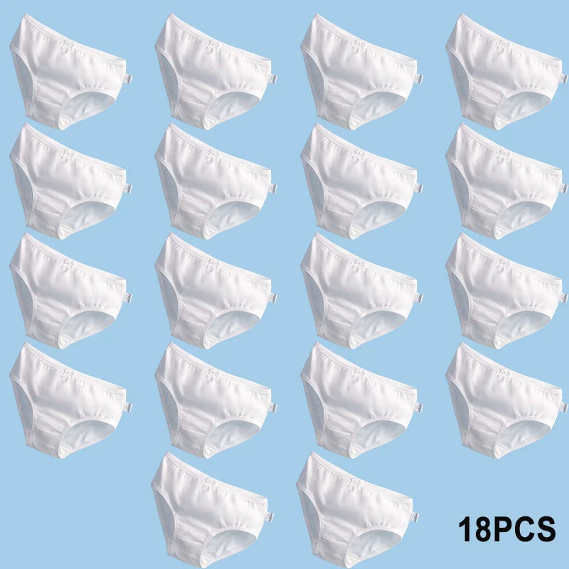 【まとめ買い】Max18枚!まとめ買いでお得!綿100%キッズショーツ 白 毎日快適