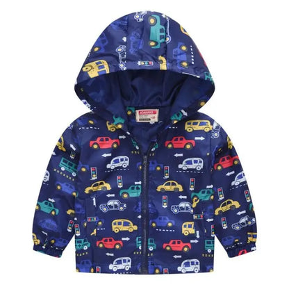 カラフルストライプ中綿ジャケット☃️フード付き暖かアウター