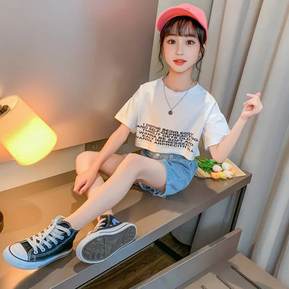 クールガール♪ロゴT&デニムセット