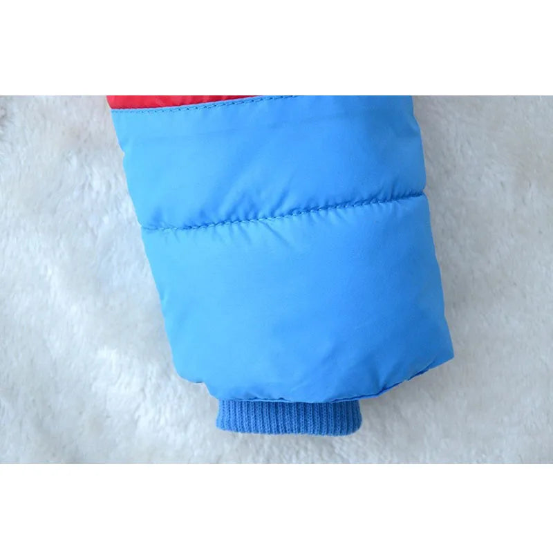 カラフルストライプ中綿ジャケット☃️フード付き暖かアウター