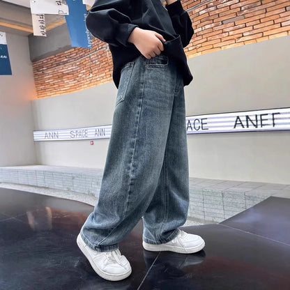 ストリート系 ワイドデニム
