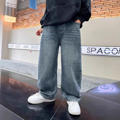 ストリート系 ワイドデニム