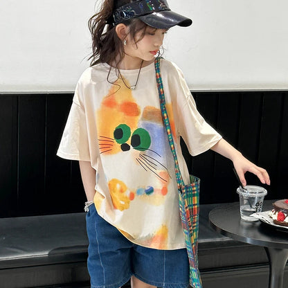 ビッグアイズねこちゃん🐱ゆるTシャツ