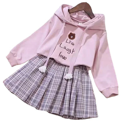 くまさんパーカー&プリーツスカートセット