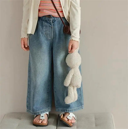 らくらく♪デニムワイドパンツ