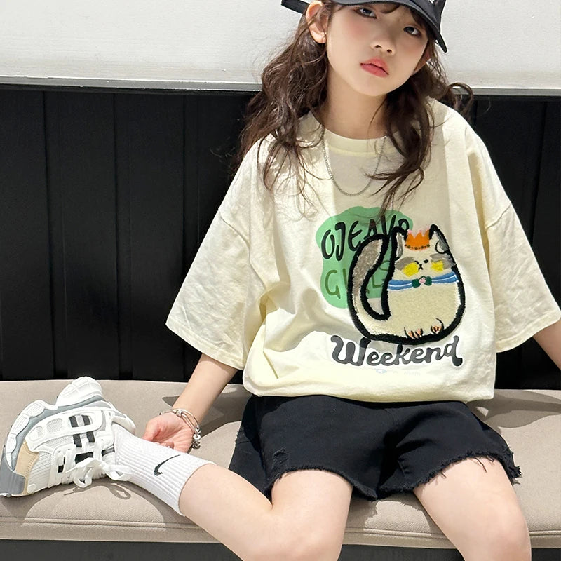 ゆるかわネコちゃん♪コットンTシャツ