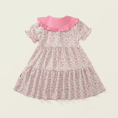 お花畑のようなフリル襟ワンピース🌼