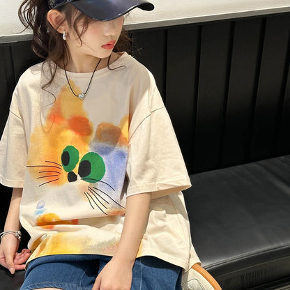 ビッグアイズねこちゃん🐱ゆるTシャツ