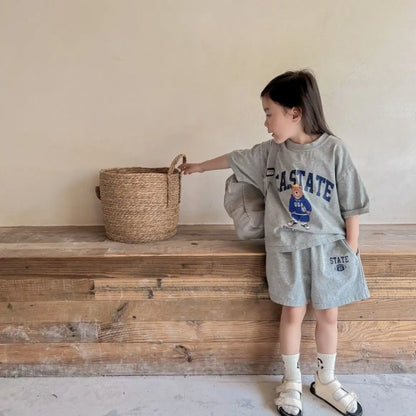 くまさんプリント♪半袖セットアップ🧸