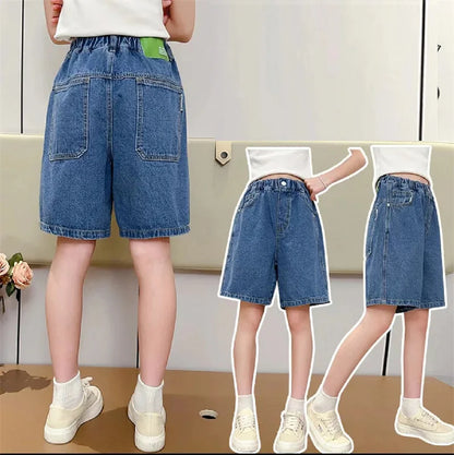楽ちん♪ハーフデニム 膝丈パンツ👖✨