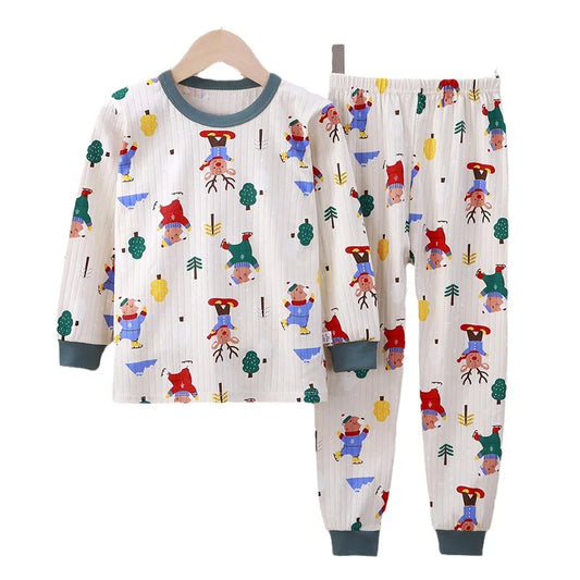 【上下セット】綿100%あったか長袖パジャマセット