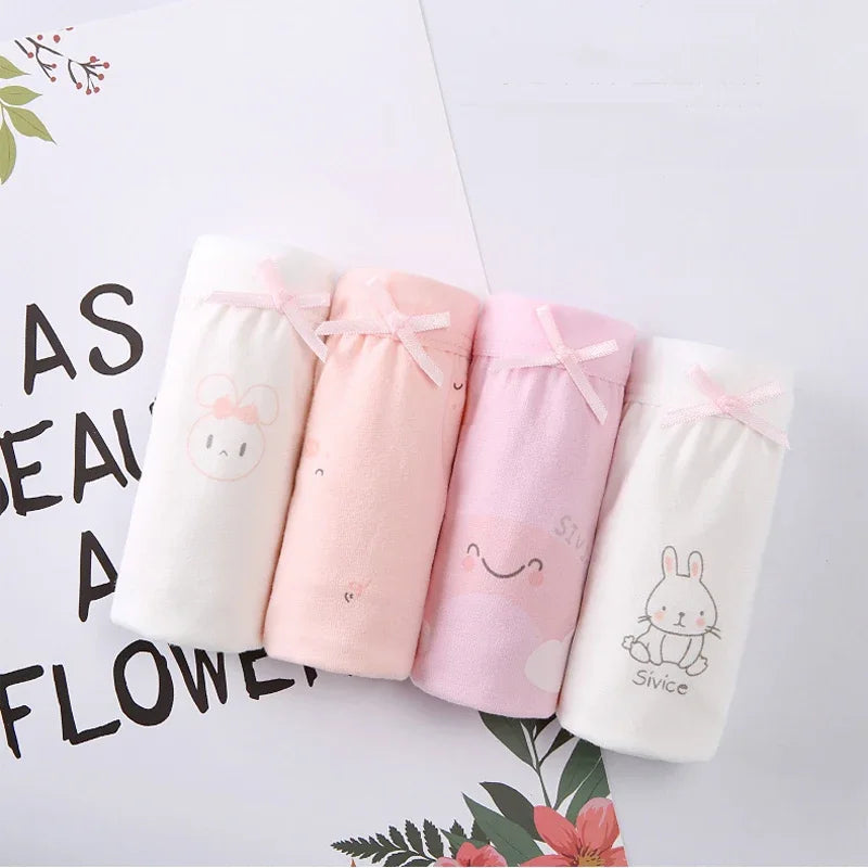 【4枚セット】やわらかコットン ガールズショーツ