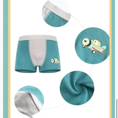 【ランダム4枚セット】綿100%キッズボクサーパンツ4枚セット