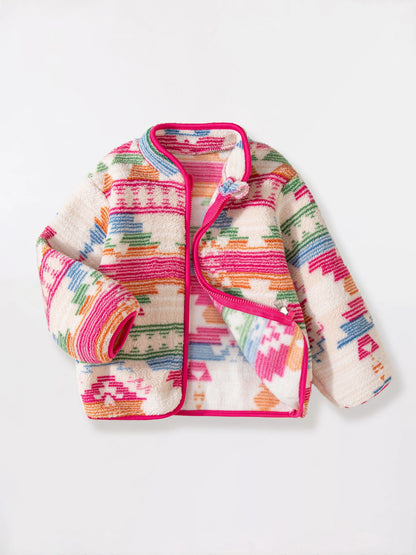 カラフルデザイン✨あったかフリースジャケット