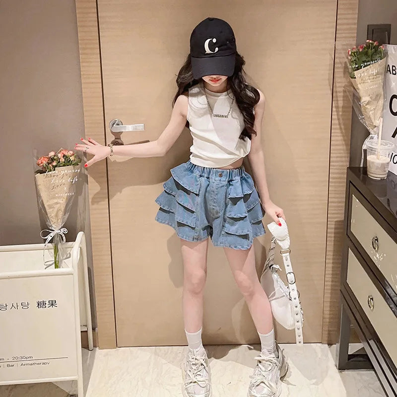 フリルデニムセットアップ🎀夏のお出かけコーデ