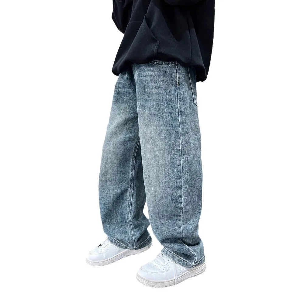 ストリート系 ワイドデニム
