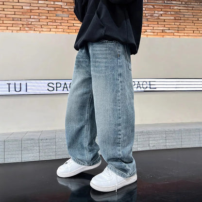 ストリート系 ワイドデニム