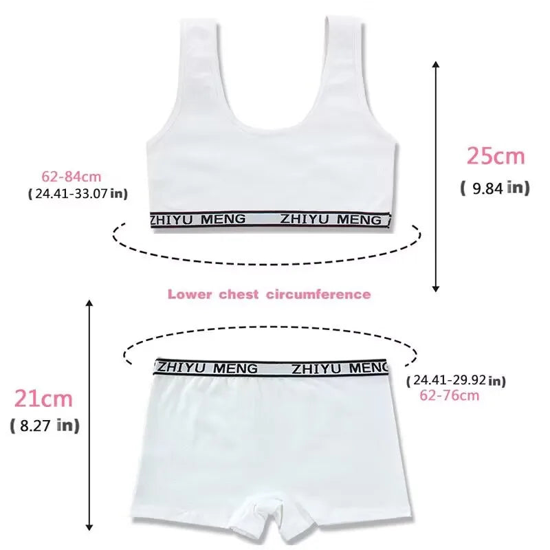 【上下セット】女の子用コットンブラ&ショーツセット