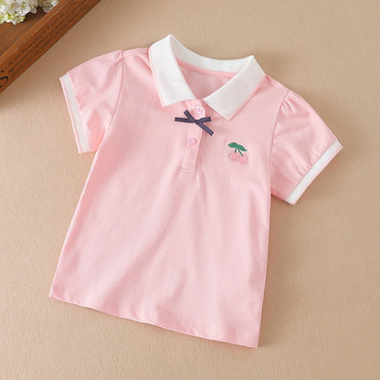 スイートチェリー刺繍ポロシャツ