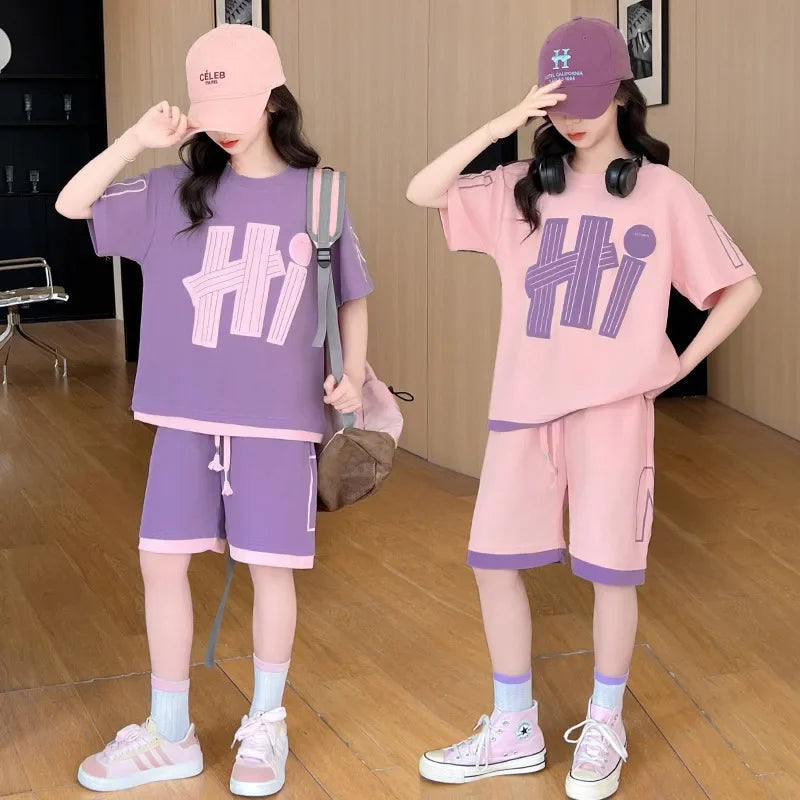 バイカラーHiセットアップ 韓国風キッズルームウェア