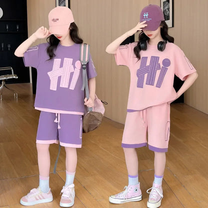 バイカラーHiセットアップ 韓国風キッズルームウェア