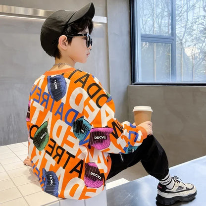 カラフルロゴ柄スウェット☆春秋レイヤードに