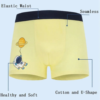 【ランダム4枚セット】綿100%キッズボクサーパンツ4枚セット